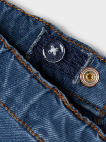 NAME IT Jeans Rose Shaped Medium Blue Denim Moth Embroidery